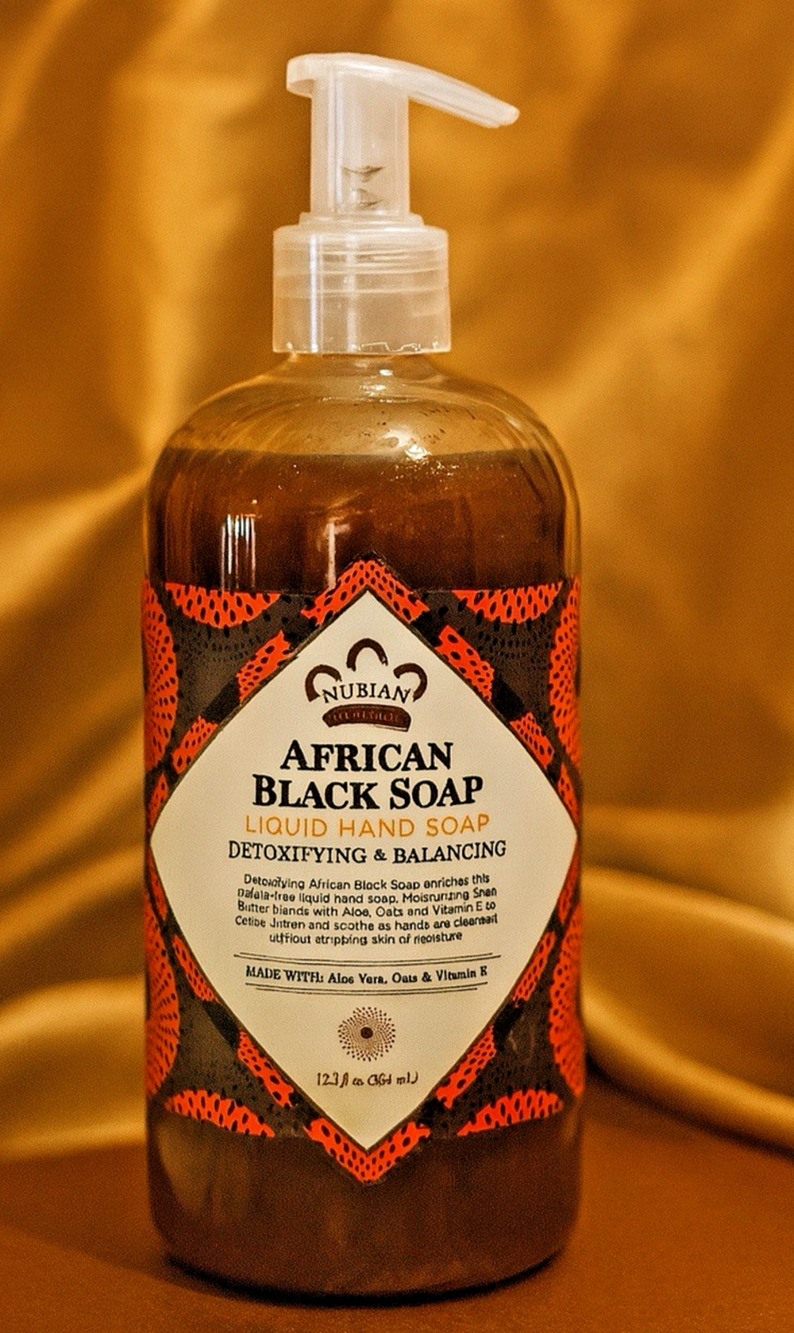 Nubian Heritage - African Black Soap - Liquid Hand Soap - Detoxifying - 12 fl oz